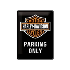 Plaque décorative en métal en relief 40x30 cm Harley Davidson Parking Only