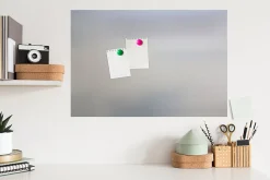 Plaque magnétique adhésive effaçable argent L.70 x H.50 cm