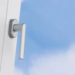 Poignée alu anodisé aspect inox Hamburg pour fenêtre L.129mm