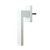 Poignée alu carré blanc pour fenêtre pvc