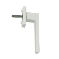 Poignée alu carré blanc pour fenêtre pvc