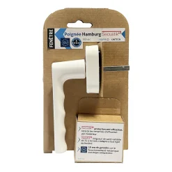 Poignée alu laqué blanc Hamburg pour fenêtre L.129mm
