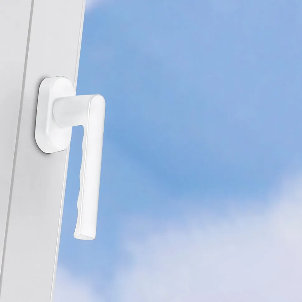 Poignée alu laqué blanc Hamburg pour fenêtre L.129mm