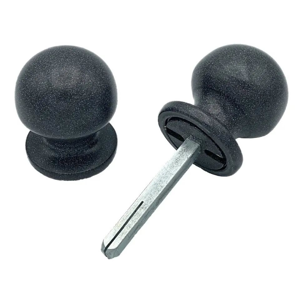 Poignée bouton de porte ronde Hardwarexchange D50 mm gris antique lot de 6 couples