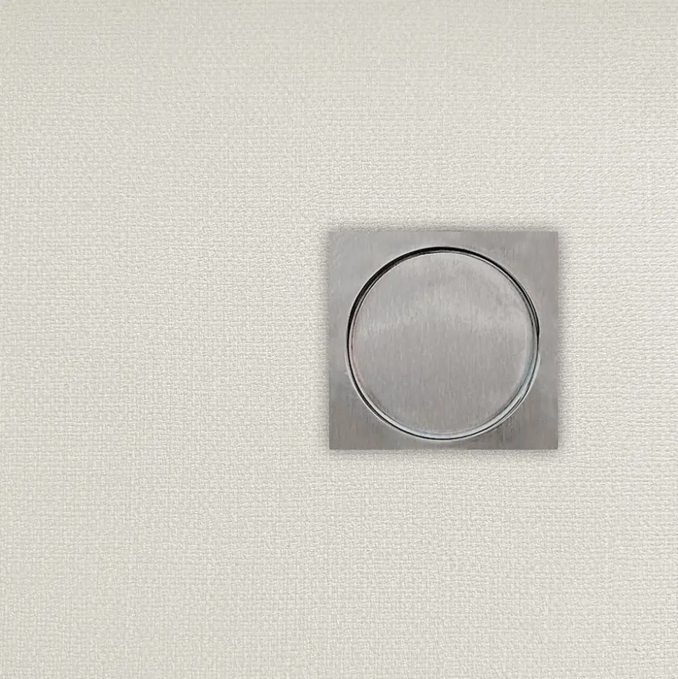 Poignée cuvette encastrée carrée grise avec tire-doigt pour porte coulissante