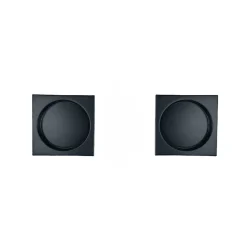 Poignée cuvette encastrée carrée noire pour porte coulissante