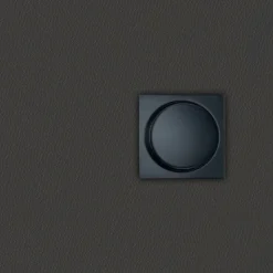 Poignée cuvette encastrée carrée noire avec tire-doigt pour porte coulissante