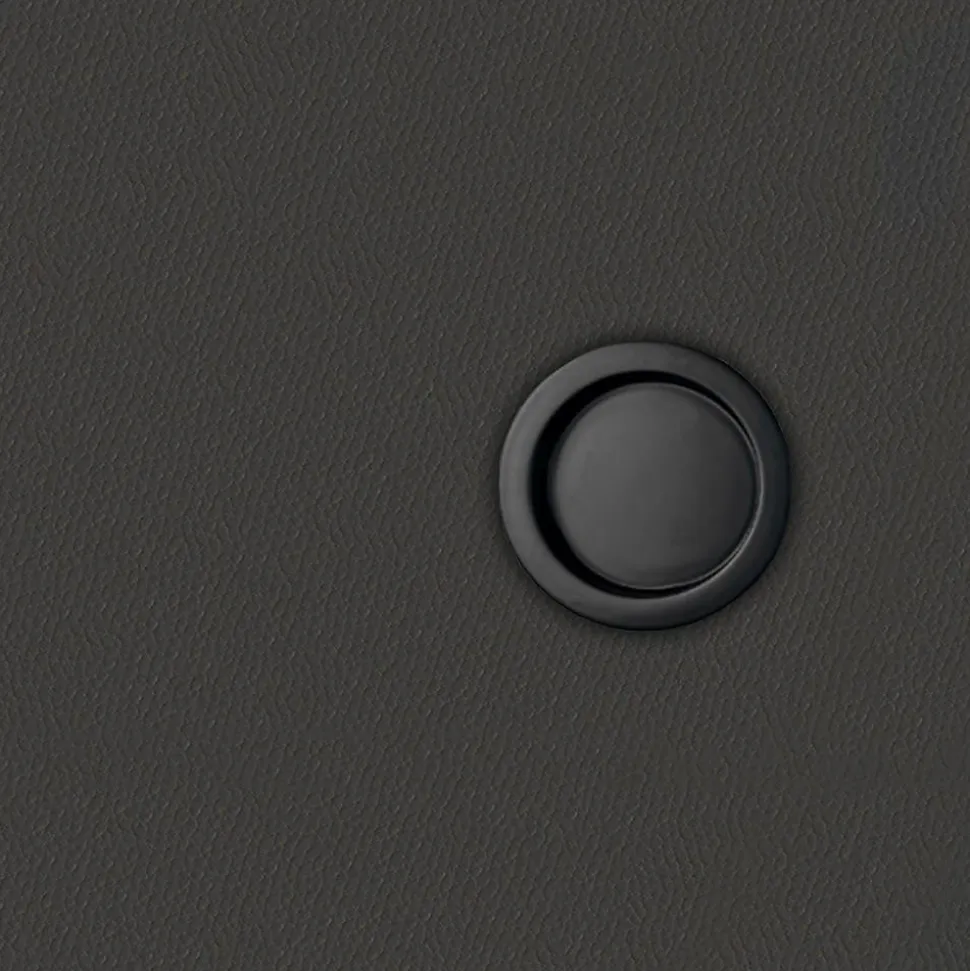 Poignée cuvette encastrée ronde noire avec tire-doigt pour porte coulissante