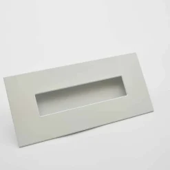 Poignée cuvette rectangulaire de meuble en zamac 155x73 mm BLANC MAT Lot de 3
