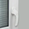 Poignée de fenêtre avec bouton-poussoir Miniac PVC blanc l.2,9 x H.15,4 x P.6 cm