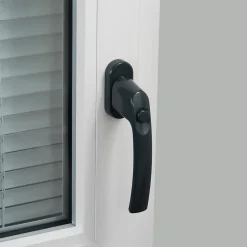 Poignée de fenêtre avec bouton-poussoir Miniac PVC anthracite l.2,9 x H.15,4 x P.6 cm