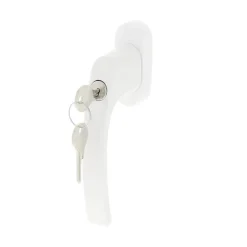 Poignée de fenêtre avec clé Minia PVC blanc l.2,9 x H.15,4 x P.6 cm