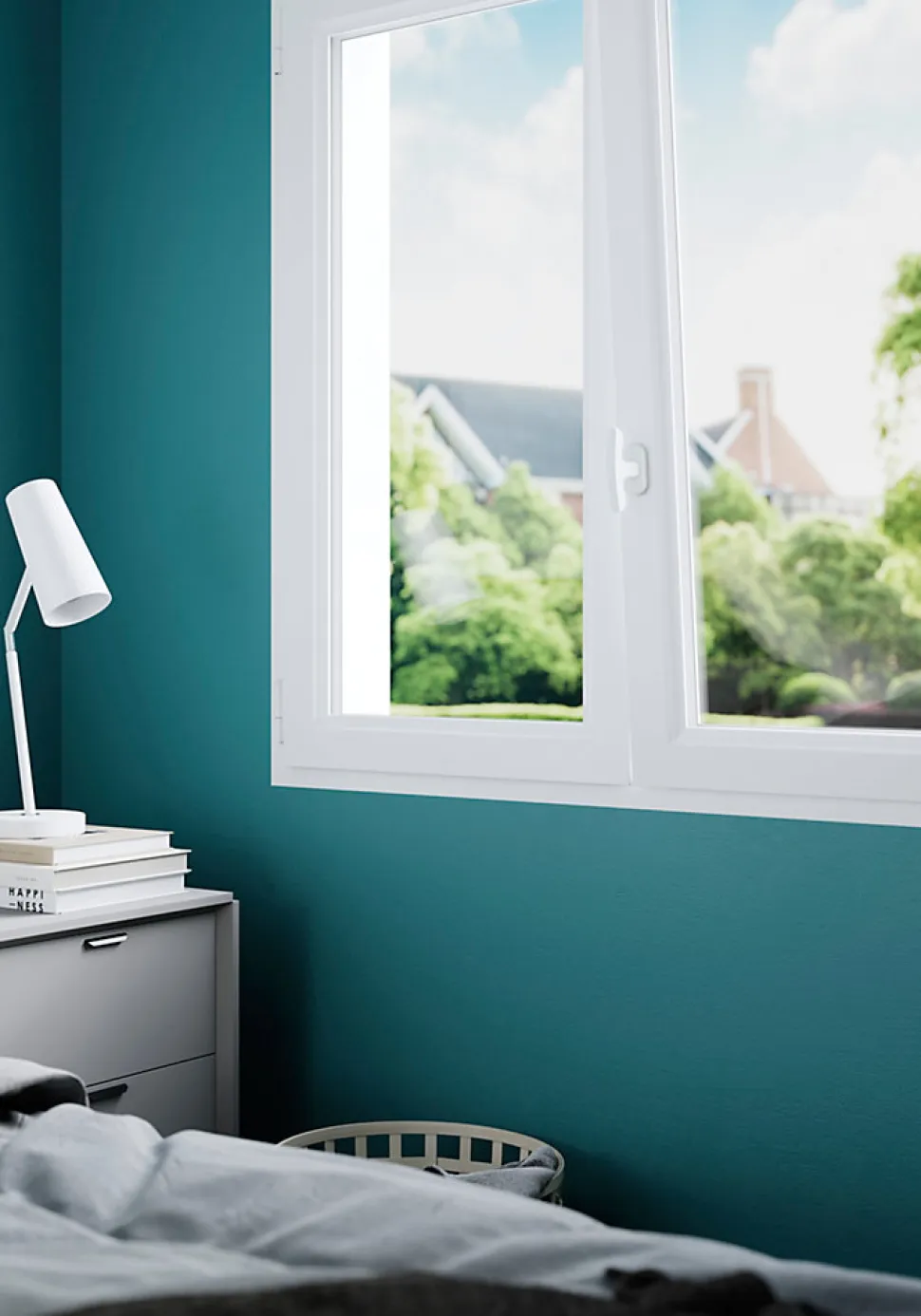 Poignée de fenêtre Irvil GoodHome blanc mat L.104.5 mm