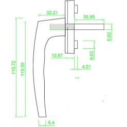 Poignée de fenêtre oscillo-battante PVC laqué blanc RAL 9016
