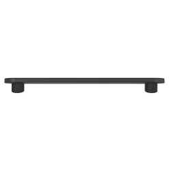 Poignée de meuble arrondi GoodHome Minzh aluminium mat noir l.153mm x l.25mm x H. 16mm entraxe 128mm