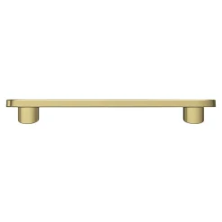 Poignée de meuble arrondi GoodHome Minzh aluminium effet laiton satin doré l.121mm x l.25mm x H. 16mm entraxe 96mm