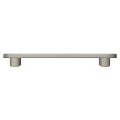 Poignée de meuble arrondi GoodHome Minzh aluminium effet nickel satin gris l.121mm x l.25mm x H. 16mm entraxe 96mm
