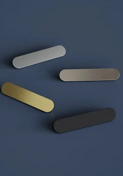 Poignée de meuble arrondi GoodHome Minzh aluminium effet nickel satin gris l.121mm x l.25mm x H. 16mm entraxe 96mm