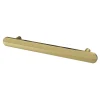 Poignée de meuble arrondi GoodHome Garlan aluminium effet laiton satin doré l.168mm x l.15mm x H. 27mm entraxe 128mm