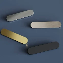 Poignée de meuble arrondi GoodHome Minzh aluminium mat noir l.121mm x l.25mm x H. 16mm entraxe 96mm