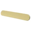 Poignée de meuble arrondi GoodHome Minzh aluminium effet laiton satin doré l.153mm x l.25mm x H. 16mm entraxe 128mm