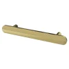 Poignée de meuble arrondi GoodHome Garlan aluminium effet laiton satin doré l.136mm x l.15mm x H. 27mm entraxe 96mm