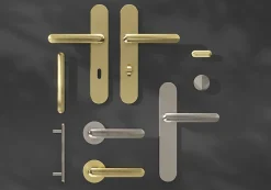 Poignée de meuble arrondi GoodHome Garlan aluminium effet laiton satin doré l.136mm x l.15mm x H. 27mm entraxe 96mm