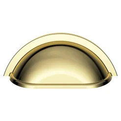Poignée de meuble demi-ronde GoodHome Govlin effet laiton doré l.81mm x l.30mm x H. 30mm entraxe 64mm