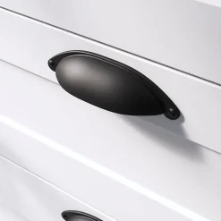 Poignée de meuble demi-ronde GoodHome Kilhog mat noir l.120mm x l.30mm x H. 25mm entraxe 80mm