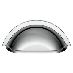 Poignée de meuble demi-ronde GoodHome Govlin effet chromé gris l.81mm x l.30mm x H. 30mm entraxe 64mm