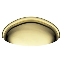 Poignée de meuble demi-ronde GoodHome Armel effet laiton doré l.79mm x l.28mm x H. 26mm entraxe 64mm
