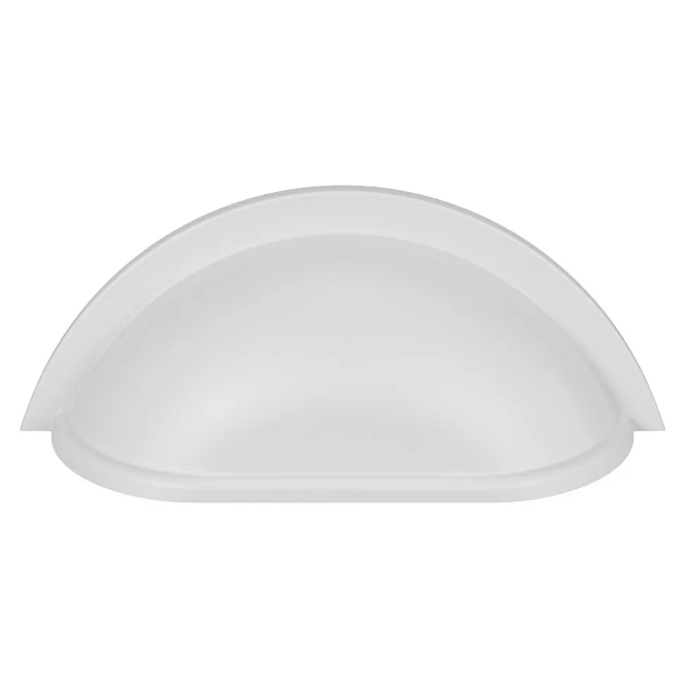 Poignée de meuble demi-ronde GoodHome Govlin mat blanc l.81mm x l.30mm x H. 30mm entraxe 64mm