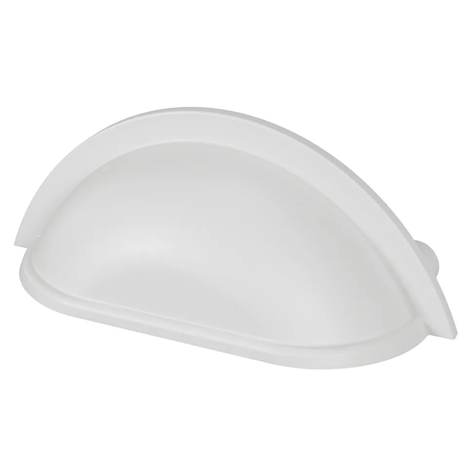 Poignée de meuble demi-ronde GoodHome Govlin mat blanc l.81mm x l.30mm x H. 30mm entraxe 64mm