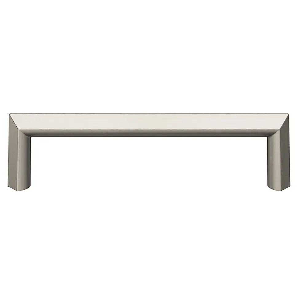 Poignée de meuble Droit GoodHome Keri effet nickel satin gris l.106mm x l.11mm x H. 27mm entraxe 96mm