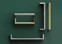 Poignée de meuble Droit GoodHome Keri effet nickel satin gris l.106mm x l.11mm x H. 27mm entraxe 96mm