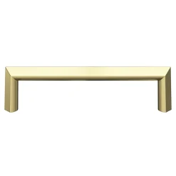 Poignée de meuble Droit GoodHome Keri effet laiton satin doré l.106mm x l.11mm x H. 27mm entraxe 96mm