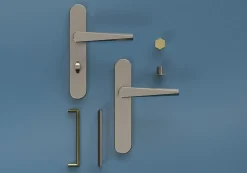 Poignée de meuble Droit GoodHome Keri effet laiton satin doré l.138mm x l.11mm x H. 27mm entraxe 128mm