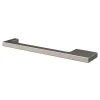 Poignée de meuble Droit GoodHome Skej aluminium effet nickel satin gris l.158mm x l.7mm x H. 30mm entraxe 128mm