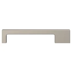 Poignée de meuble Droit GoodHome Skej aluminium effet nickel satin gris l.158mm x l.7mm x H. 30mm entraxe 128mm