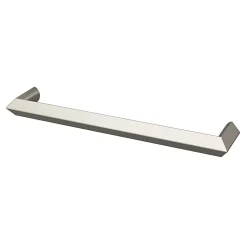 Poignée de meuble Droit GoodHome Keri effet nickel satin gris l.138mm x l.11mm x H. 27mm entraxe 128mm