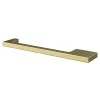 Poignée de meuble Droit GoodHome Skej aluminium effet laiton satin doré l.158mm x l.7mm x H. 30mm entraxe 128mm