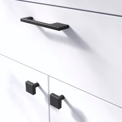 Poignée de meuble Droit GoodHome Skej aluminium mat noir l.126mm x l.7mm x H. 30mm entraxe 96mm