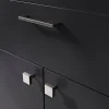 Poignée de meuble Droit GoodHome Skej aluminium effet nickel satin gris l.126mm x l.7mm x H. 30mm entraxe 96mm