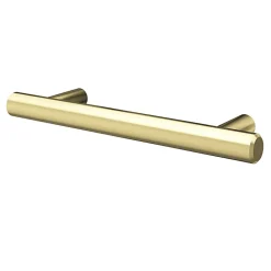 Poignée de meuble en T GoodHome Dizel acier effet laiton satin doré l.136mm x l.12mm x H. 35mm entraxe 96mm