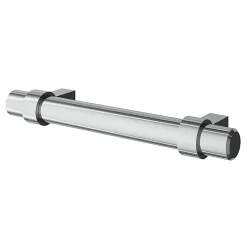 Poignée de meuble en T GoodHome Kerver acier et Zamac effet chromé gris l.136mm x l.18mm x H. 34mm entraxe 96mm