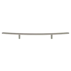 Poignée de meuble en T GoodHome Meham effet nickel satin gris l.400mm x l.20mm x H. 35mm entraxe 192mm