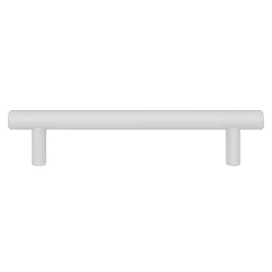 Poignée de meuble en T GoodHome Dizel acier mat blanc l.168mm x l.12mm x H. 35mm entraxe 128mm