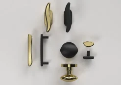 Poignée de meuble en T GoodHome Armel aluminium effet laiton doré l.120mm x l.17mm x H. 30mm entraxe 96mm