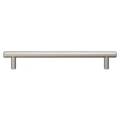 Poignée de meuble en T GoodHome Dizel acier effet nickel satin gris l.232mm x l.12mm x H. 35mm entraxe 192mm