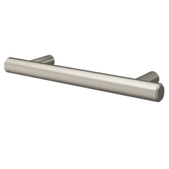 Poignée de meuble en T GoodHome Dizel acier effet nickel satin gris l.136mm x l.12mm x H. 35mm entraxe 96mm